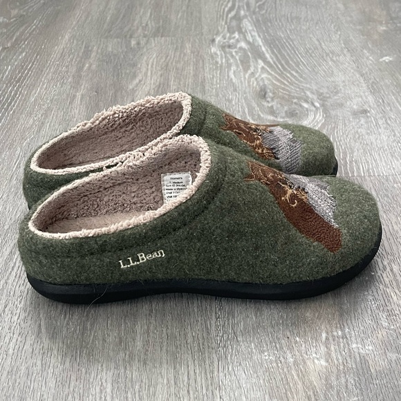L.L.Bean Daybreak Scuff Squirrels Motif Slippers Size 7 - Picture 2 of 5